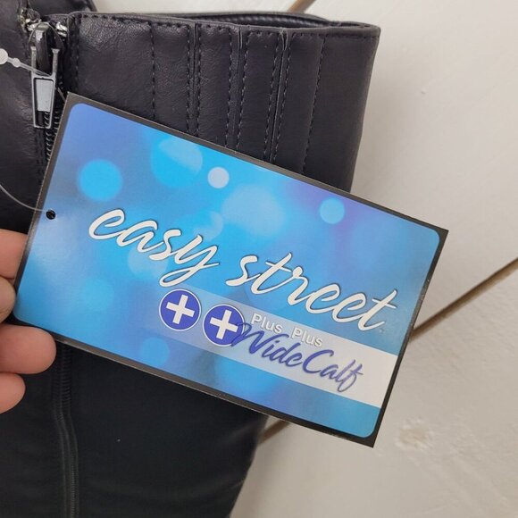 NEW Easy Street Baby Plus Plus Womens Size 7.5 Wide Calf Black Riding Boots 5CT - Picture 7 of 10